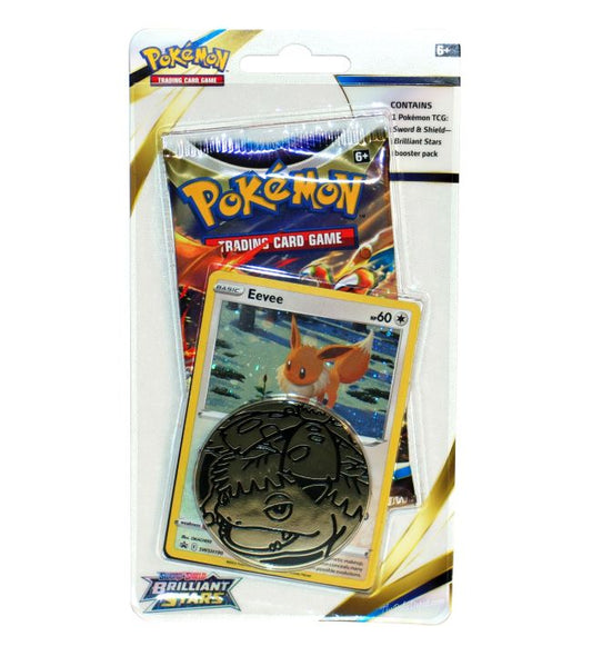 Pokémon TCG: Sword & Shield - Brilliant Stars 1 Booster Pack, Coin & Promo Card - 2 Choices